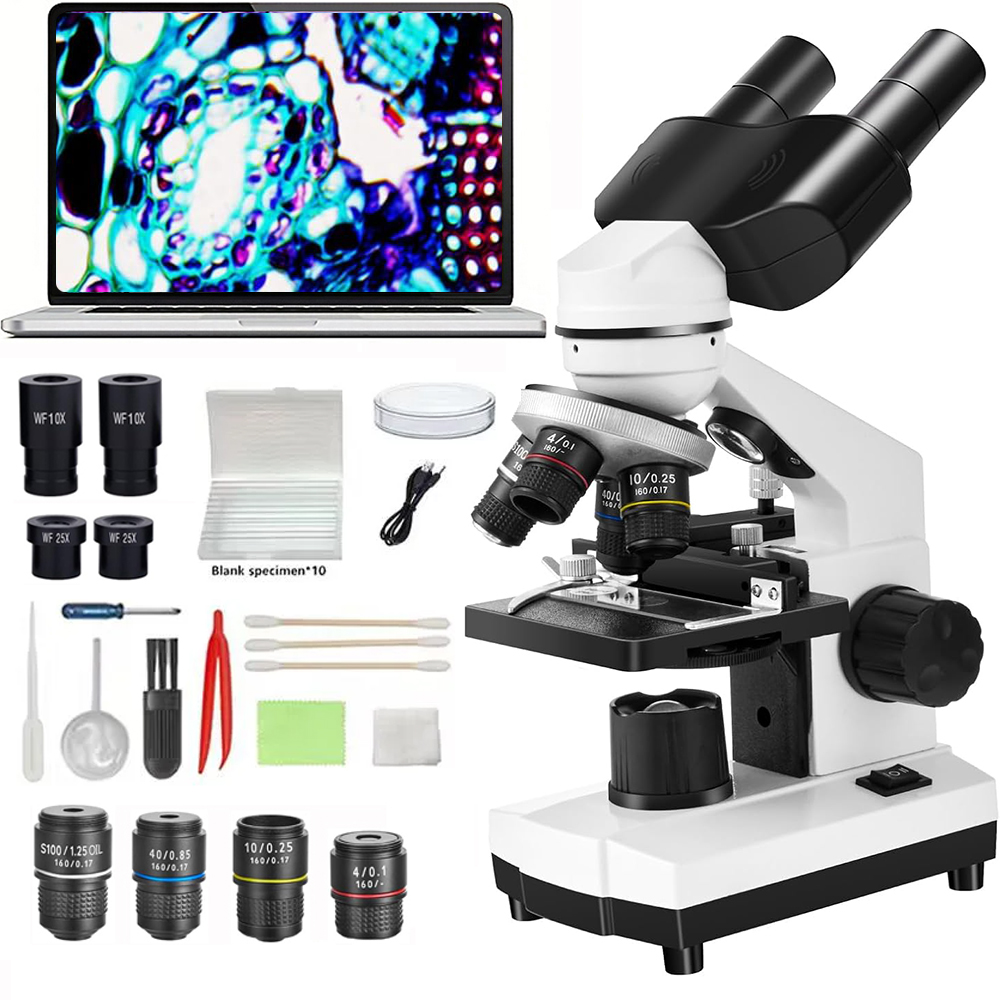 Microscope Compound 40X - Biological Optical Compound Four-Hole Binocular Microscope,,