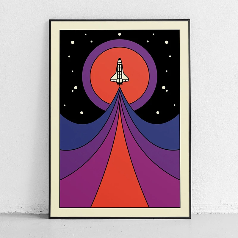 Retro Abstract Space Shuttle S - Star Map Poster incelemesi ve fiyatı