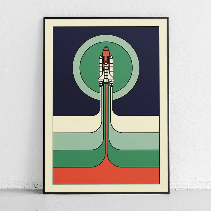 Retro Abstract Space Shuttle S - Star Map Poster incelemesi ve fiyatı