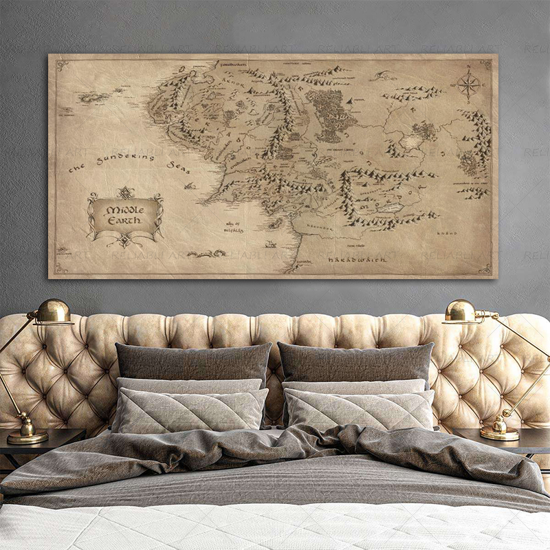 Retro The-Lord-of-Rings Map Po - Star Map Poster incelemesi ve fiyatı