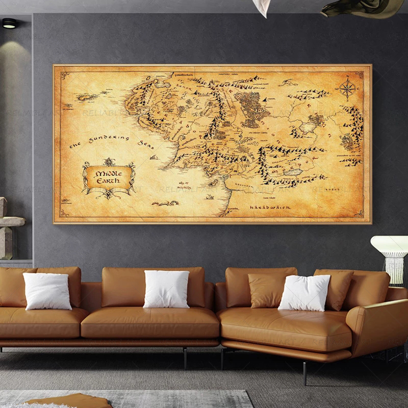 Retro The-Lord-of-Rings Map Po - Star Map Poster incelemesi ve fiyatı