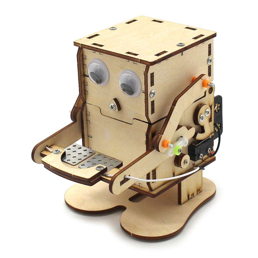 Robot Eating Coin Wood DIY Mod - Science Project Robot incelemesi ve fiyatı