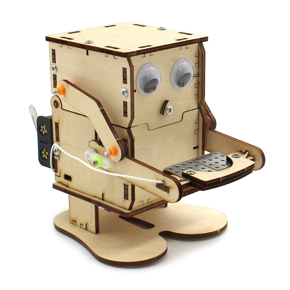 Robot Eating Coin Wood DIY Mod - Science Project Robot incelemesi ve fiyatı