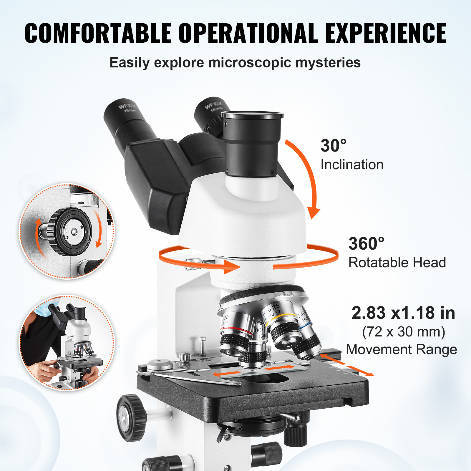 VEVOR Compound Trinocular Micr - Microscope Compound 40X incelemesi ve fiyatı