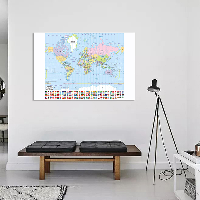 The World Map with National Fl - Star Map Poster incelemesi ve fiyatı