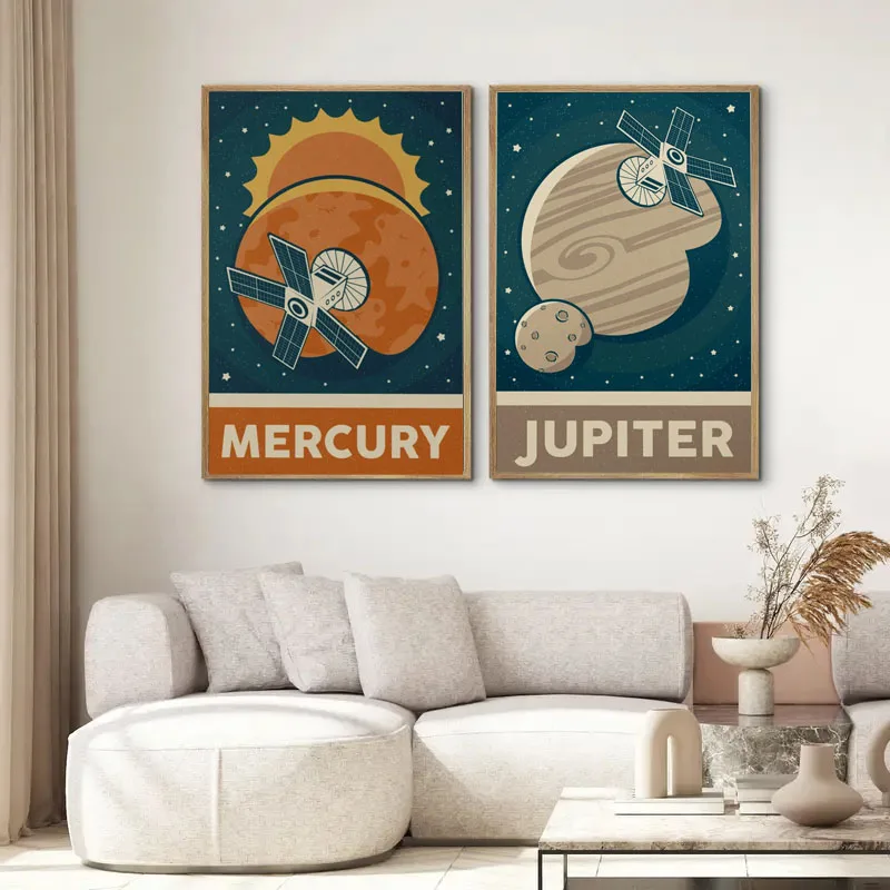 1pc Retro Solar System Planet  - Star Map Poster incelemesi ve fiyatı