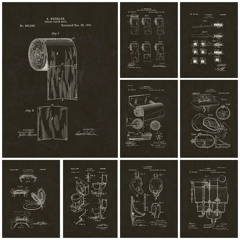 Modern Toilet Paper Blueprint  - Star Map Poster incelemesi ve fiyatı