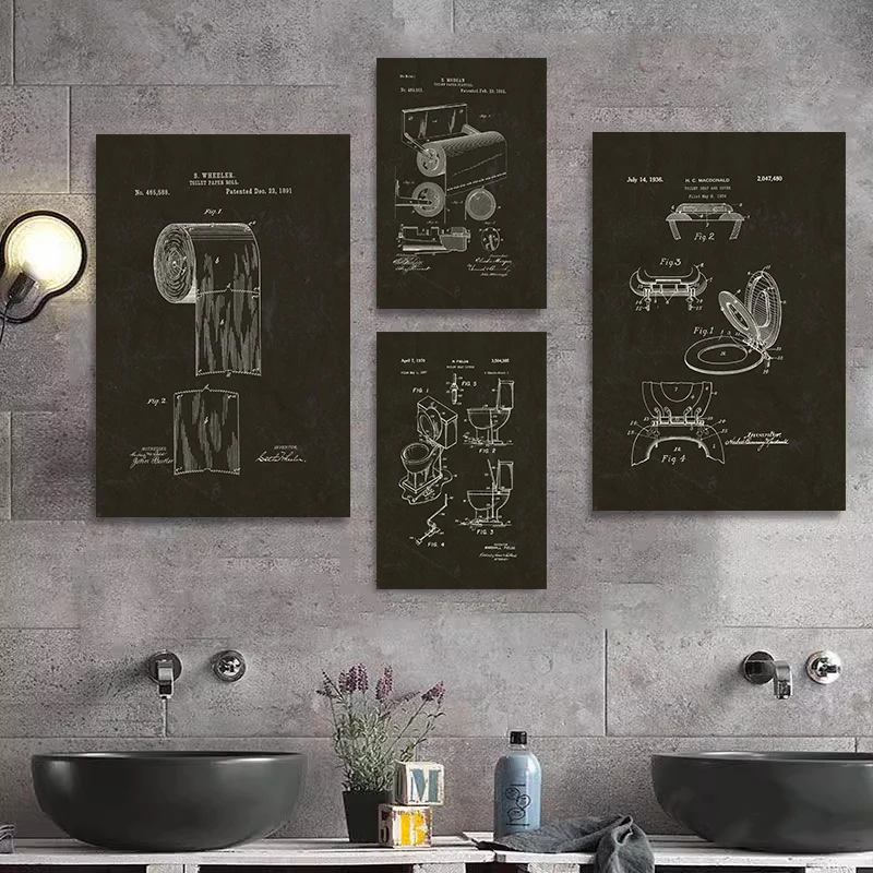 Modern Toilet Paper Blueprint  - Star Map Poster incelemesi ve fiyatı