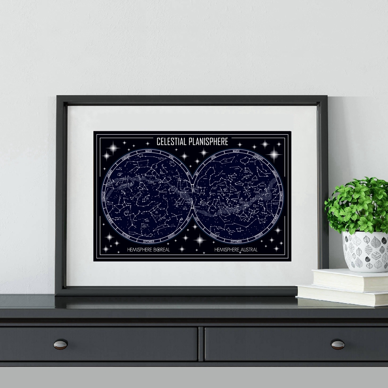 Celestial Planisphere Map Canv - Star Map Poster incelemesi ve fiyatı